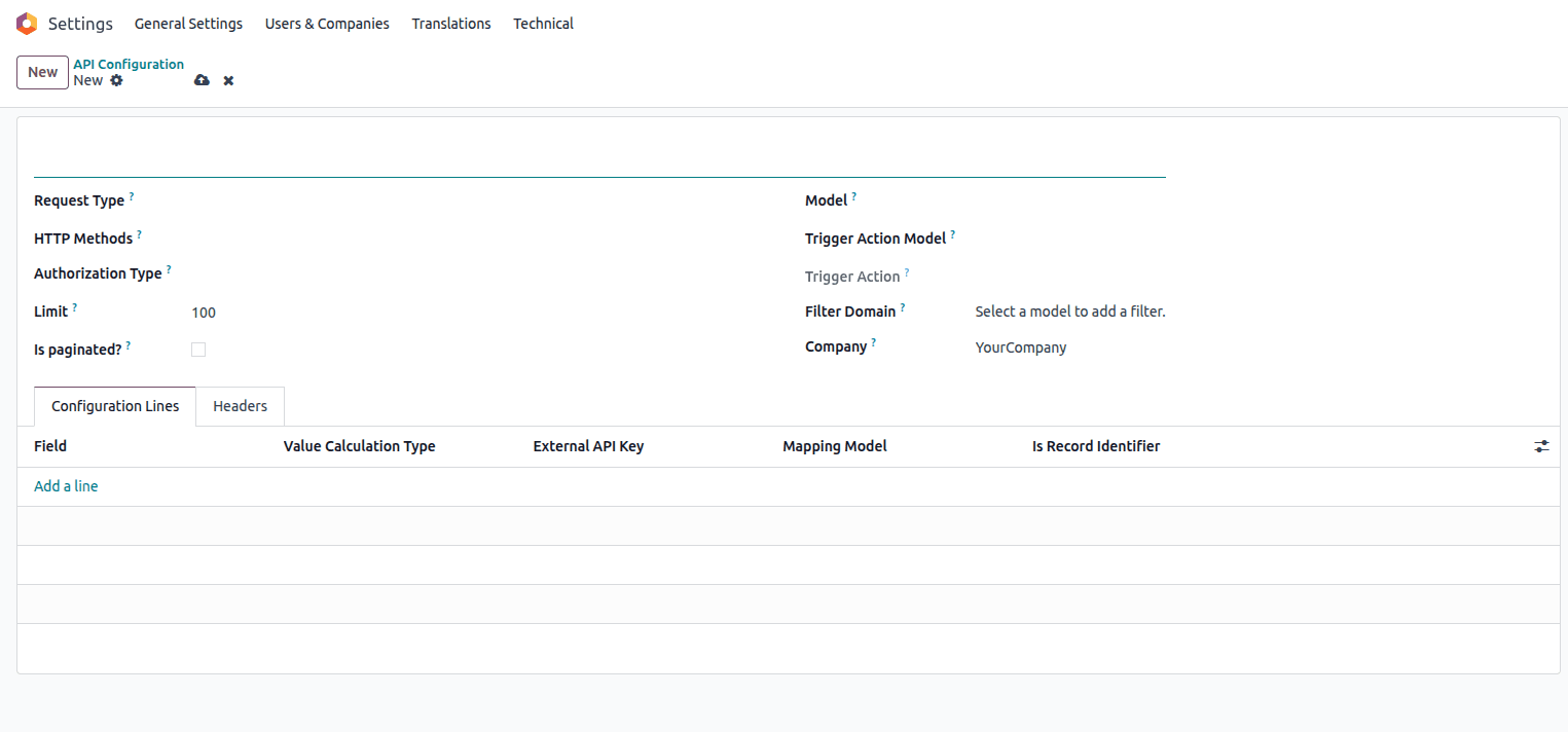 API Configuration Form