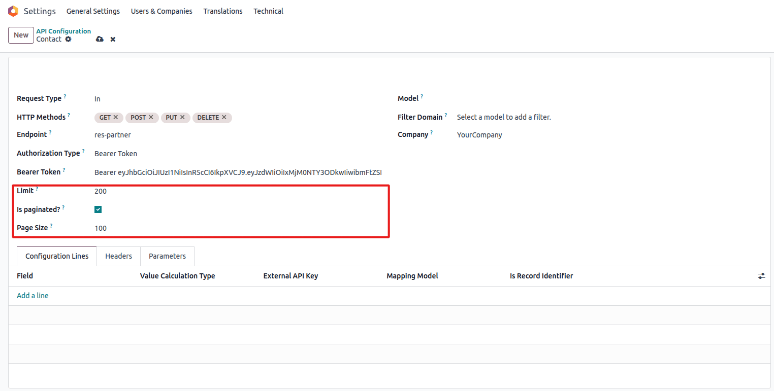 Pagination Settings