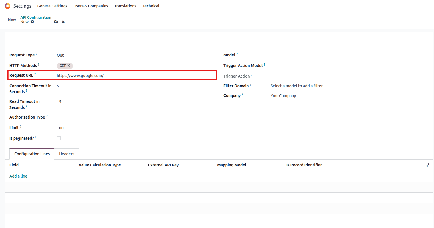 Request URL Configuration